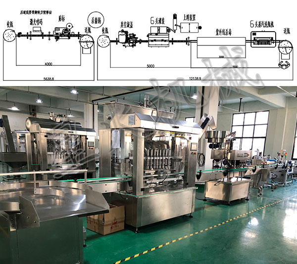自动化浓稠酱料灌装生产线机械设计方案图(图1)
